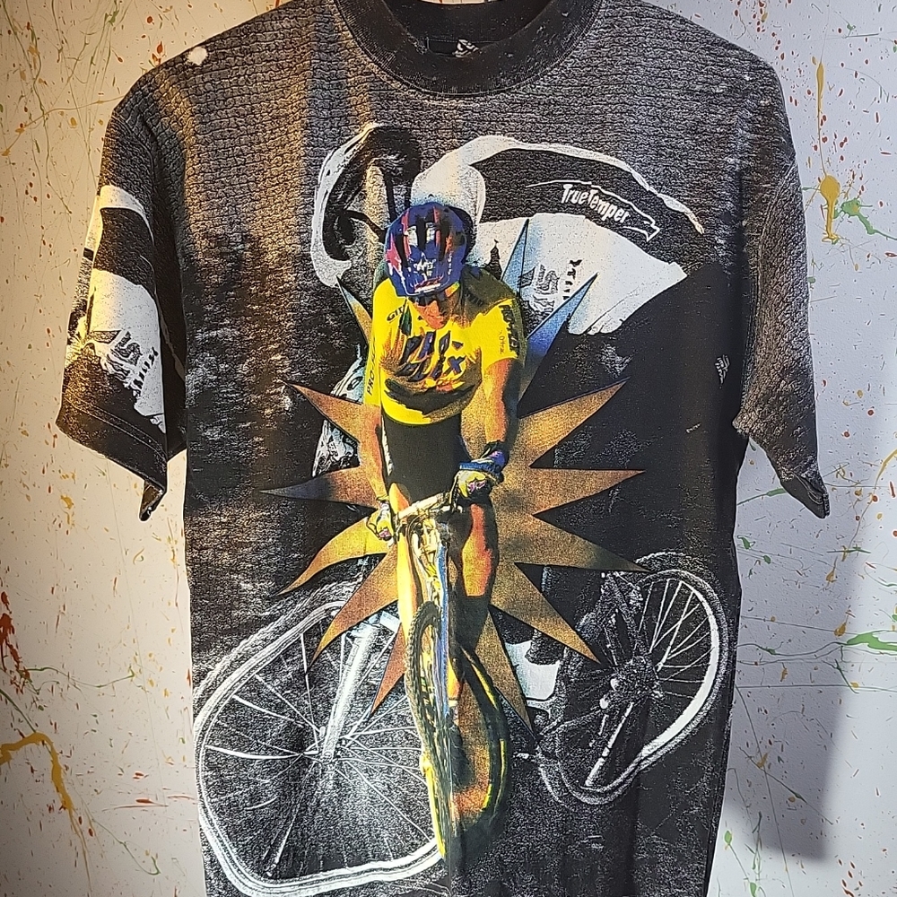 90s EXTREME Bike All Over Print Vintage Tee Men Size M